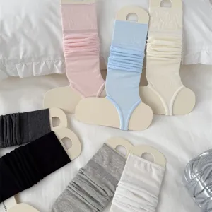 Women summer ballet style stirrup leg warmers solid color breathable slouch socks