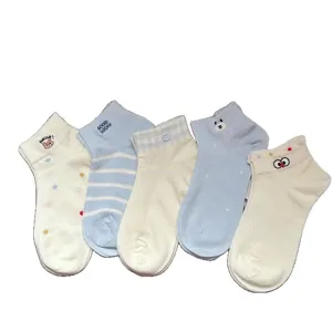Femmes mignonnes chaussettes courtes été coton respirant fines lot de 5 paires mode