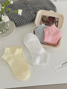 Damen einfarbige kurze Socken Sommer dünne atmungsaktive Knöchelsocken Freizeit