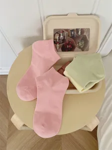 Damen Sommer dünne atmungsaktive kurze Socken macaron einfarbig lässige Alltagssocken