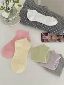 Damen Sommer dünne kurze Socken macaron einfarbig lässige atmungsaktive Baumwollsocken
