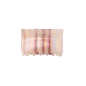 Elegant transparent jelly hair claw clip with colorful vertical stripes and square design