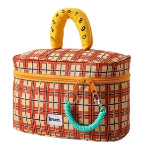 Grand Capacité Trousse de Maquillage Bloc de Couleur Portable Sac de Voyage Imperméable Tissu Oxford Organisateur Multifonctionnel