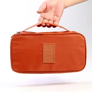 Travel Bra Underwear Organizer Bag Waterproof Nylon Portable Storage Pouch With Detachable Pocket Cosmetic Wash Bag