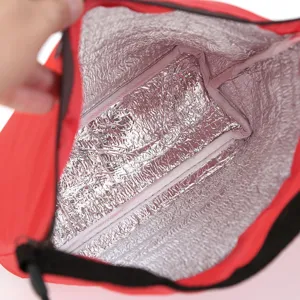 Borsa termica portatile per pranzo con fodera in alluminio, ideale per picnic e pasti quotidiani.
