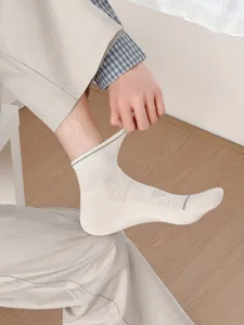 Calzini corti uomo traspiranti cotone rete caviglia sport svago dettaglio stile alla moda