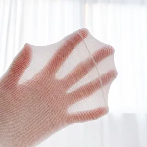 Transparenter dünner Damensocken Stoff Detail mit hoher Elastizität und Atmungsaktivität.