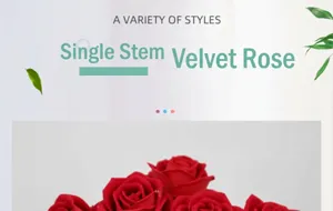 Close-up of deep red velvet artificial roses showing realistic and soft petal texture.