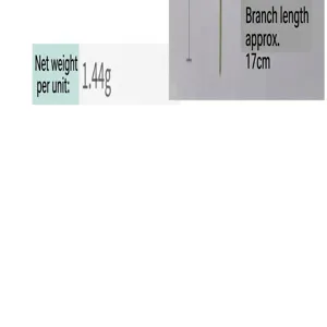 Detailed view showing 14.4g weight and 17cm branch length of the artificial rose