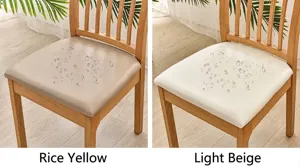 Wasserdichte PU-Leder Esszimmerstuhl-Sitzbezüge in Beige und Hellbeige Farben