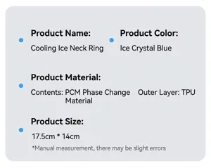 Spécifications de l'anneau de refroidissement bleu cristal de glace avec PCM et TPU.