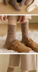 Calcetines térmicos acogedores y forrados para mujer invierno cálido diseño