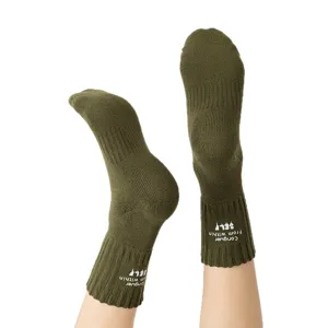 Cityboy green crew socks outdoor cotton vintage casual socks daily wear warm comfortable 1pair