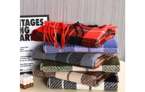 Classic plaid imitation cashmere scarf thick warm winter neck wrap shawl for women
