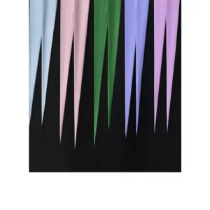 Detailed shot of multi-color narrow silk twill scarf for women hair band and bag decor
