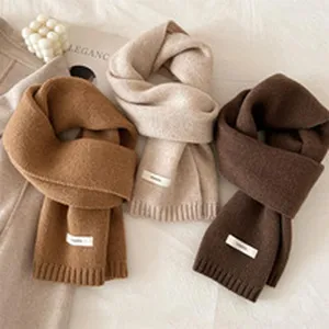 Cozy knitted winter scarf for women, soft solid color ribbed muffler, warm fall fashion accessory