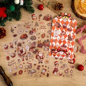 Weihnachten Märchen Serie PET Aufkleber Vintage Scrapbooking Materialien Wasserdicht Journaling Deko Aufkleber DIY Schreibwaren Etiketten