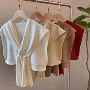 Colletto finto in maglia da donna leggero traspirante scialle primavera estate sole