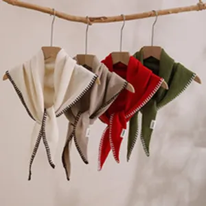 Winter women knit triangle scarf warm colorblock fashion casual shawl neck warmer 1pc