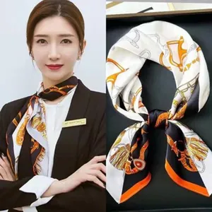 Mulberry silk small square scarf 53cm luxury style designer neckerchief for women elegant.