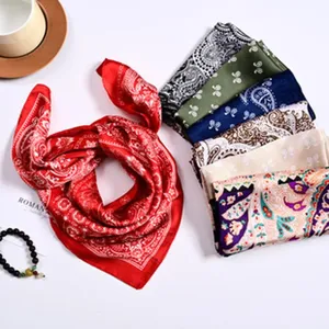 Stylish paisley print square scarf multi-color bandana fashion head wrap accessory