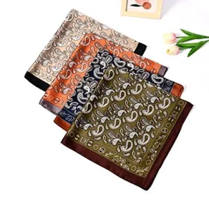 Classic paisley print square hijab scarf elegant lightweight silk headscarf for women