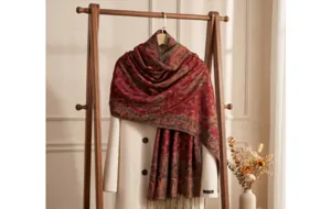 Vintage paisley jacquard long tassel scarf winter warm retro shawl wrap for women.