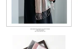 Silk blend scarf women long tassel shawl elegant lightweight spring autumn versatile accessory
