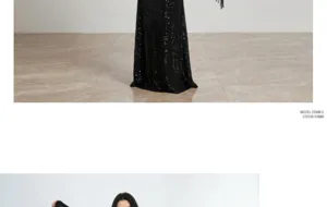 Abito lungo da donna con paillettes elegante scialle con frange nero festa chic moda