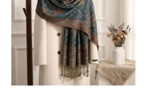 Women winter warm paisley jacquard scarf vintage long tassel shawl wrap elegant accessory
