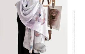 Elegante lange moerbei zijde jacquard sjaal lotusbloem motief lichte zijden stola dames cadeau