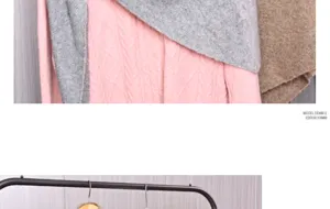 Donna lana lavorato a maglia scialle sciarpa autunno inverno caldo spessa mantella rosa chic