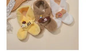 Kids plush cross scarf winter warm neck warmer cute dachshund doll design detail view 3pcs