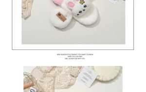 Cute cartoon plush scarf for kids, warm winter neck warmer with lovely rabbit design.