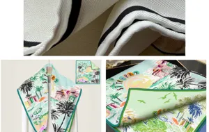 Gros plan détaillé du foulard en soie de luxe avec twill à chevron et bords roulés main.