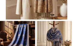 Vintage paisley jacquard winter scarf long tassel shawl elegant warm wrap for women