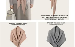 Vrouwen wolblend driehoek sjaal winter warm effen kleur stijlvolle omslagdoek mode accessoire