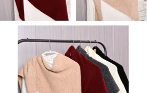 Comodo scialle in maglia calda invernale spessa foulard triangolare donna elegante