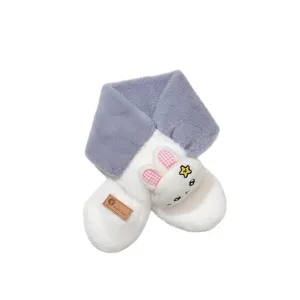 Kids plush cross scarf winter warm cute rabbit neck warmer fluffy children scarf