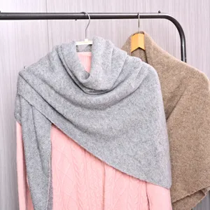 Donna lana lavorata a maglia scialle inverno caldo sciarpa triangolare collo chic
