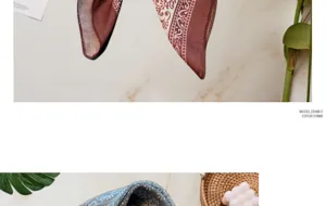 Vintage cotton linen paisley square scarf French style retro bandana for ladies