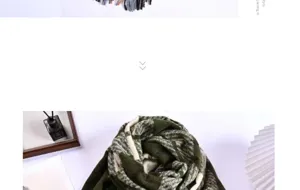 Autumn winter imitation cashmere plaid scarf warm cozy shawl blanket thick soft green