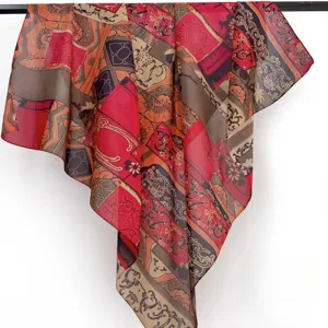 Silk cotton blend square scarf fashionable shawl beach towel for women daily wear