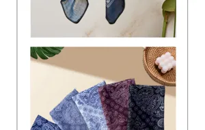 Vintage cotton linen paisley bandana scarf French style square headscarf for women detail