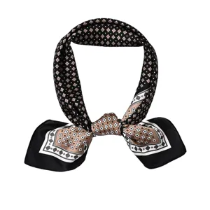 Fashion imitation silk square scarf 70cm plaid neckerchief elegant women accessory