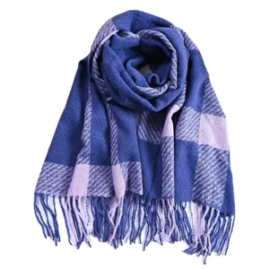 Autumn winter imitation cashmere couple scarf classic plaid thick warm shawl tassel.