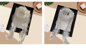 French romantic fairy style lace ribbon sweet pleated long decorative waist belt scarf