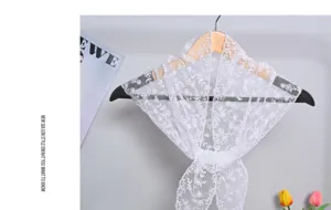 White lace floral triangle scarf stylish neckerchief elegant head wrap for women fashion accessory
