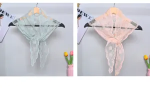 Mujer Primavera Verano Bufanda Triangular Encaje Ligera Hueca Floral Pañuelo Moda