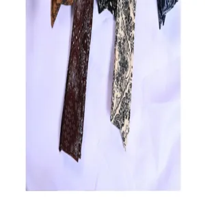 sciarpa twilly lunga e stretta in stile coreano con stampa paisley classica per le donne